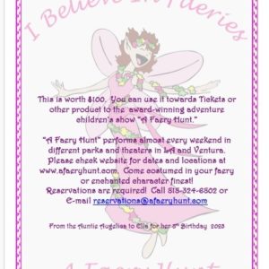 Gift Certificate for A Faery Hunt